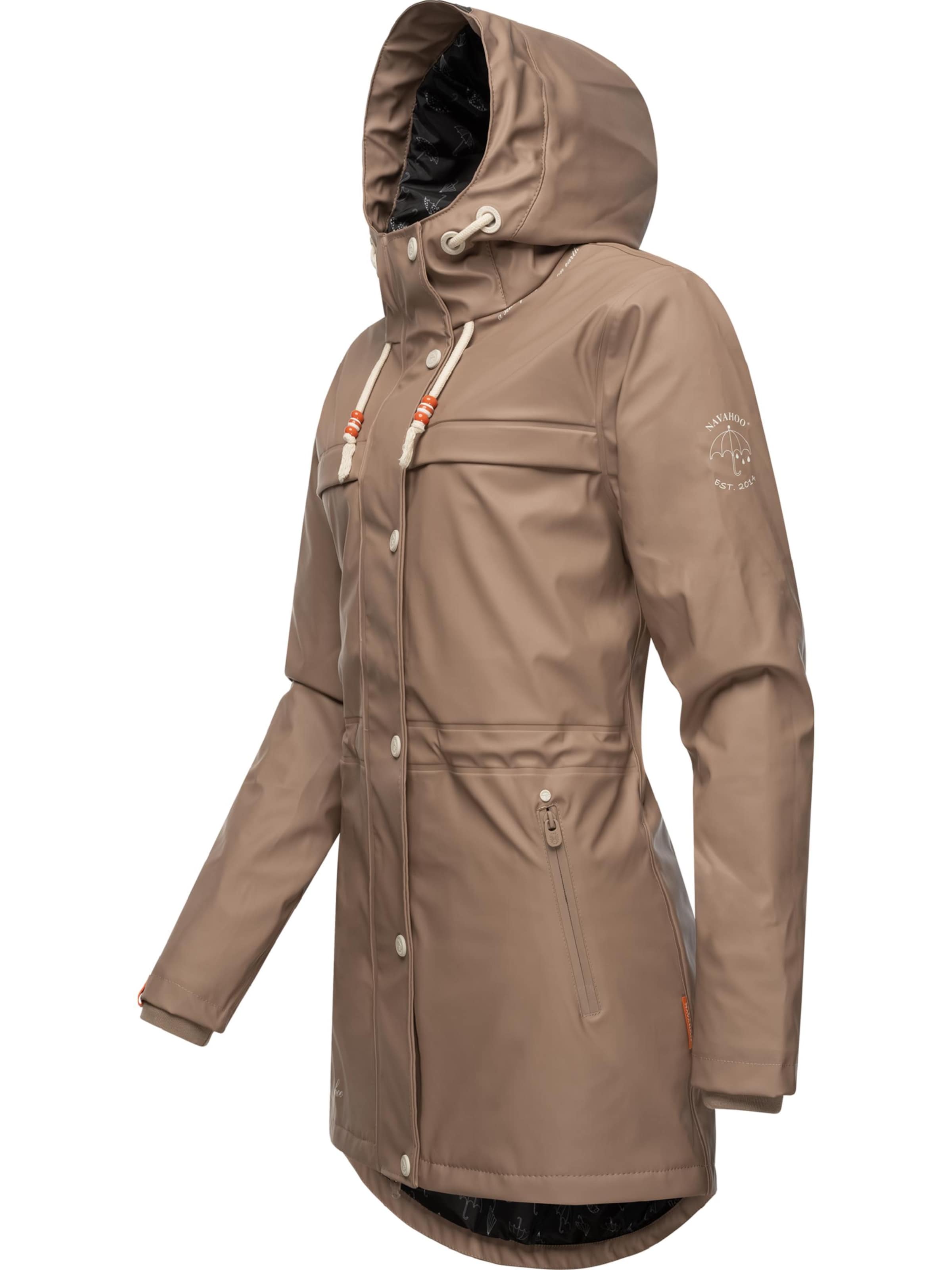 NAVAHOO Funktionsmantel 'Rainy Forest' in Braun