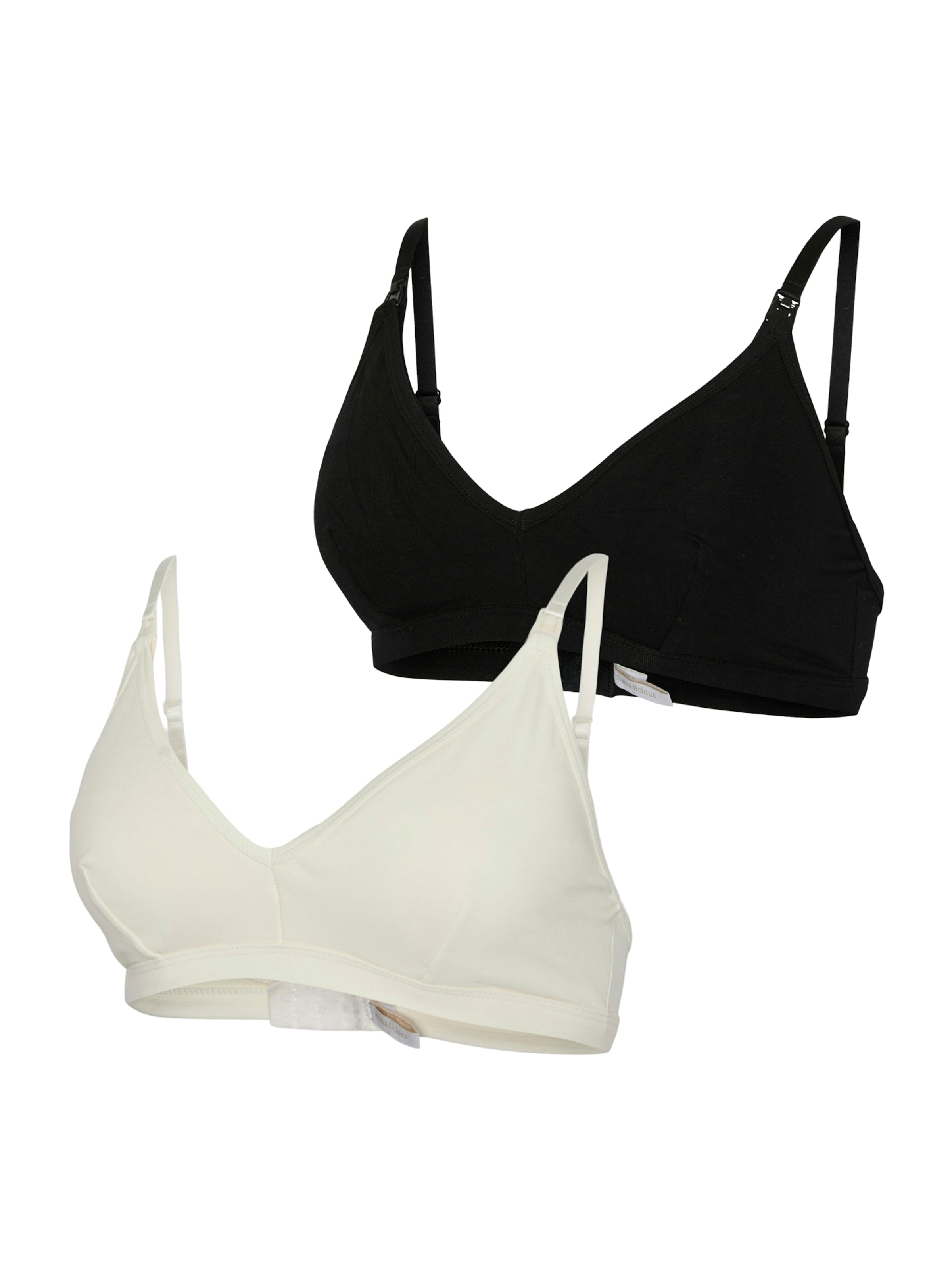 MAMALICIOUS Soutien-gorge d’allaitement 'MLLEYLA FEED ME' en noir / blanc, Vue avec produit