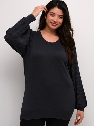 KAFFE CURVE Sweater 'KC Lini' in Black: front
