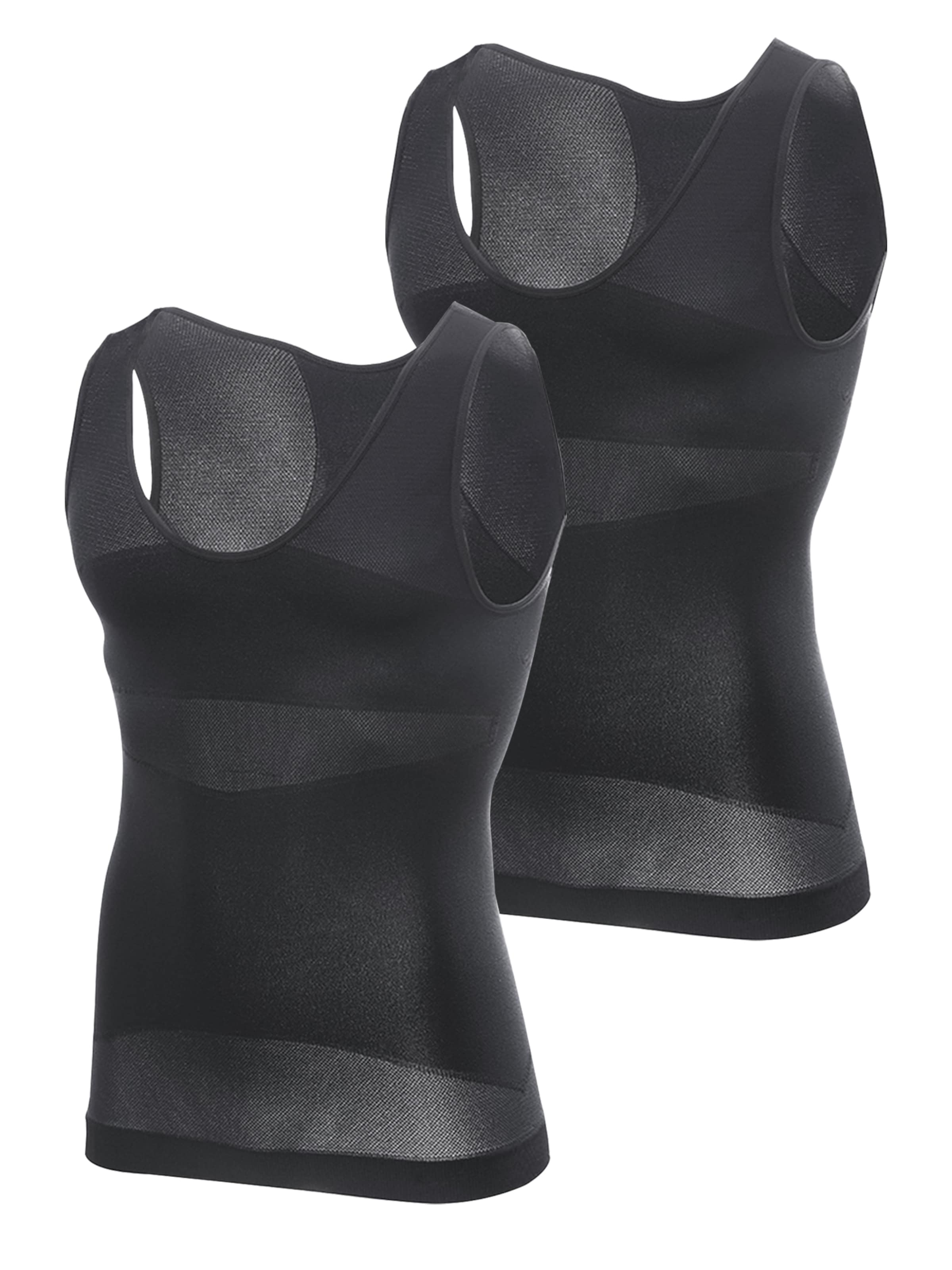 MEETWEE Onderhemd 'Men's Compression Tank Top Shirt Shapewear' in Zwart