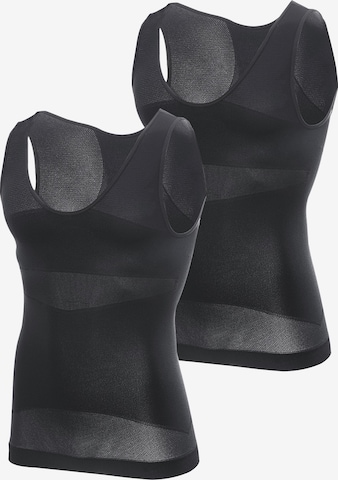 MEETWEE Onderhemd '2-Pack tummy control vest' in Zwart: voorkant