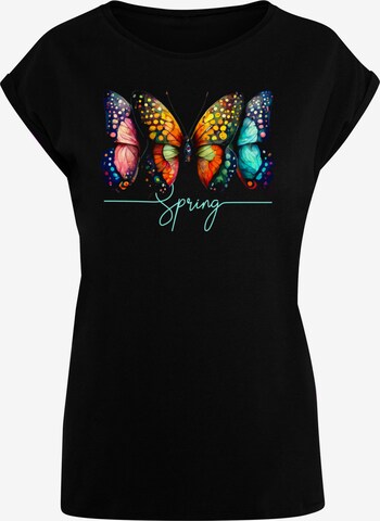 F4NT4STIC Shirt 'Schmetterling Illusion' in Black: front