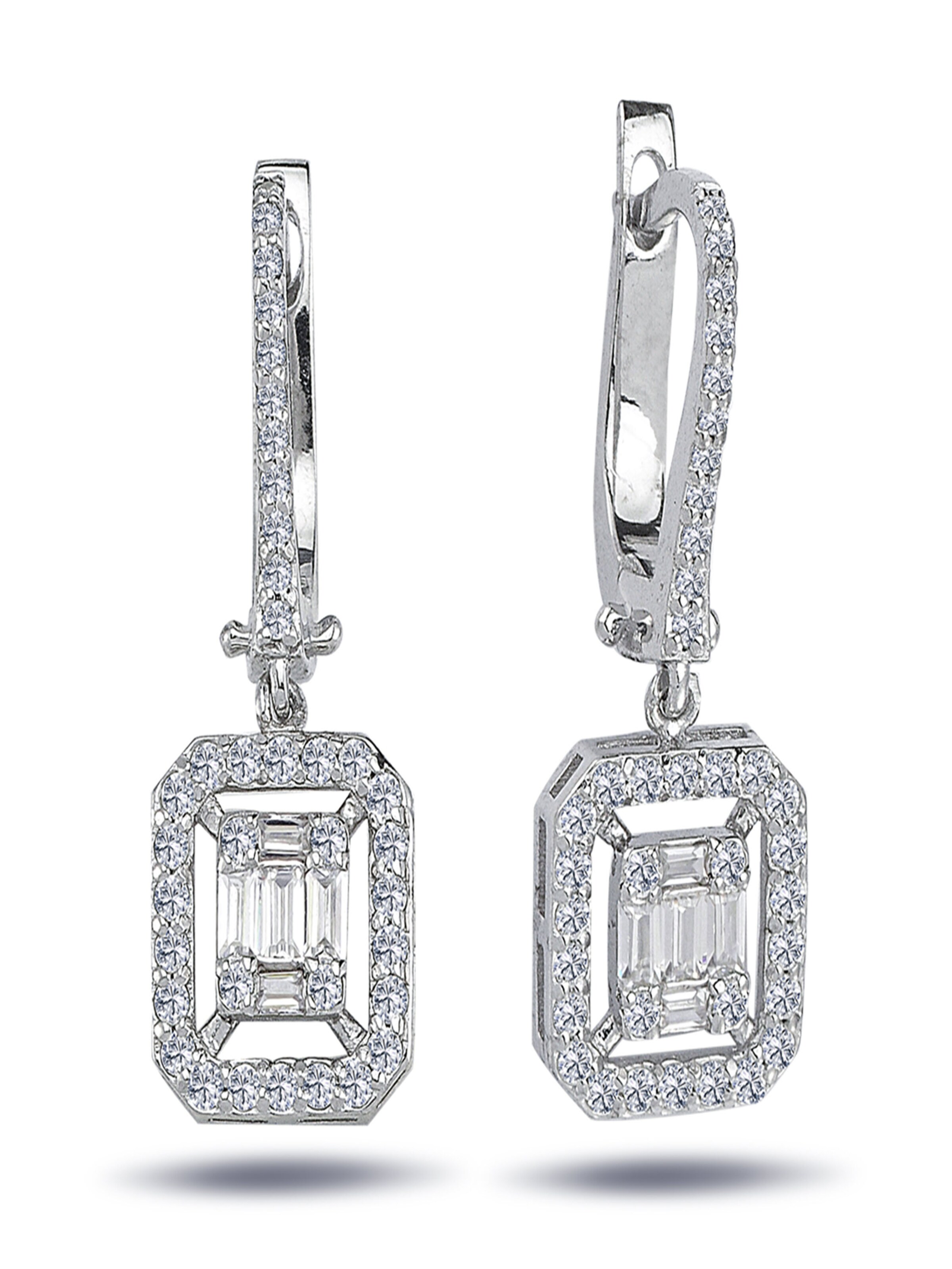 EinStein Diamant Earrings in Silver: front