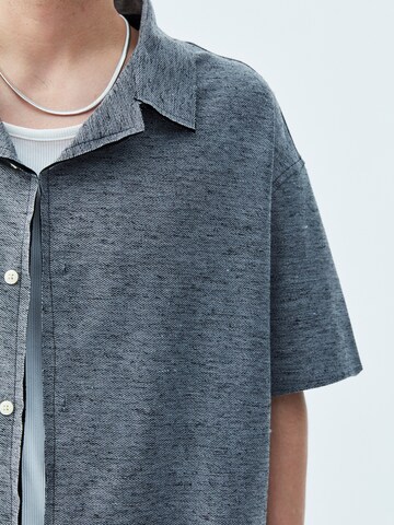 VAMOS CLO Comfort fit Button Up Shirt 'Minneapolis' in Grey