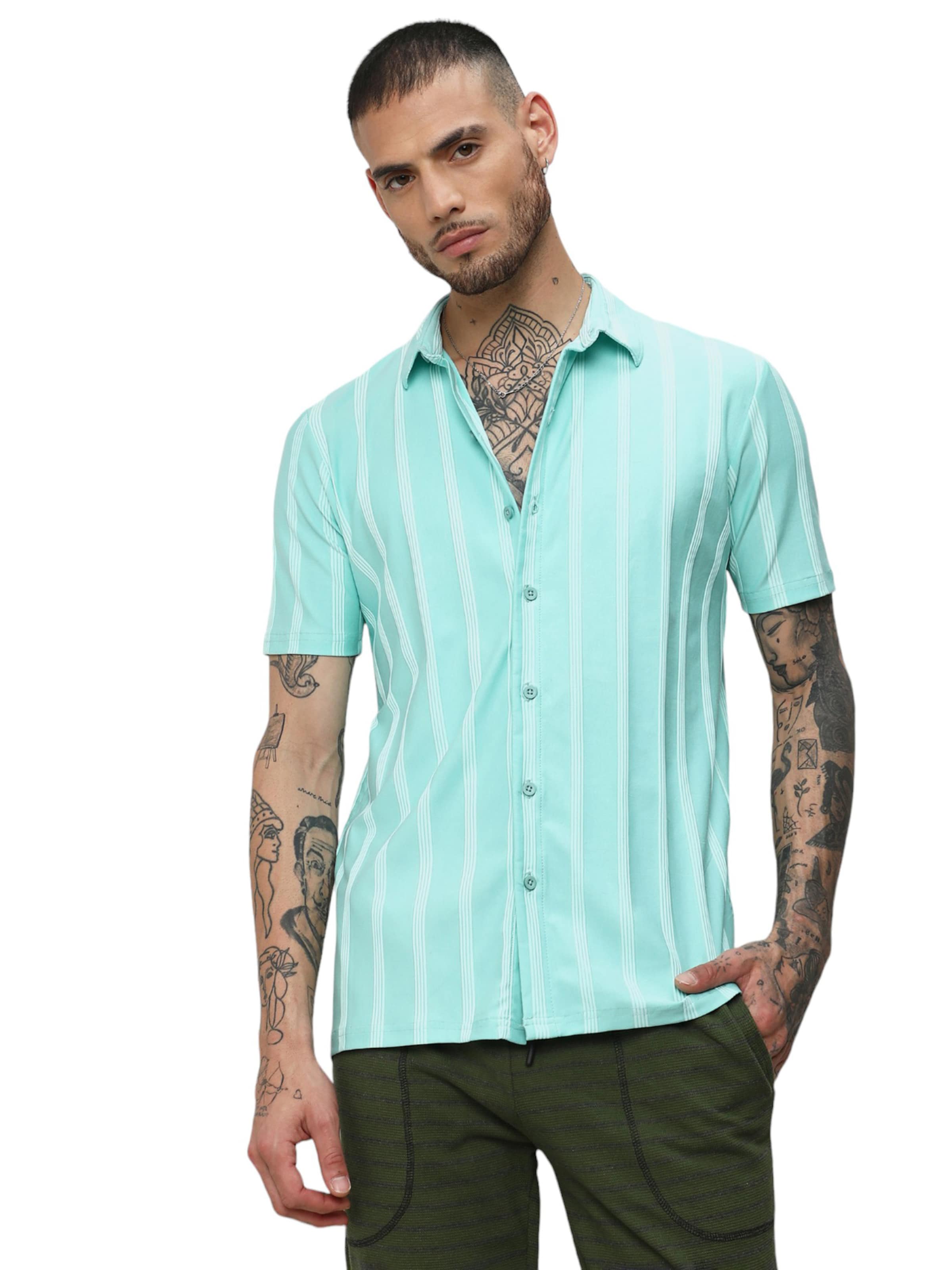 Campus Sutra Средняя посадка Рубашка ' Archie ' в Синий: спереди