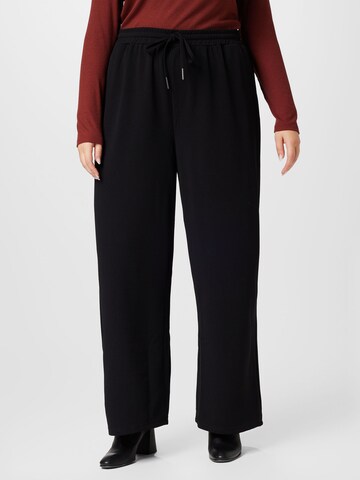 Wide Leg Pantalon 'Jasa' Noisy May Curve en noir : devant