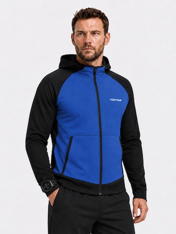 YOUTHUP Athletic Jacket 'UHRENFENSTER' in Blue