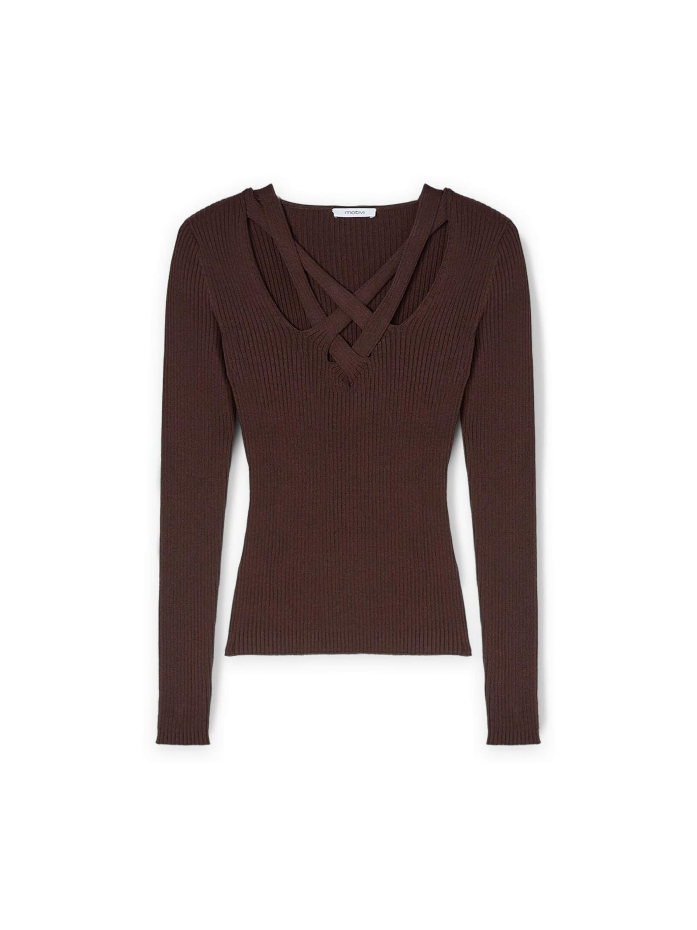 MOTIVI Pullover‌‌‌‌ in Braun: Vorderseite