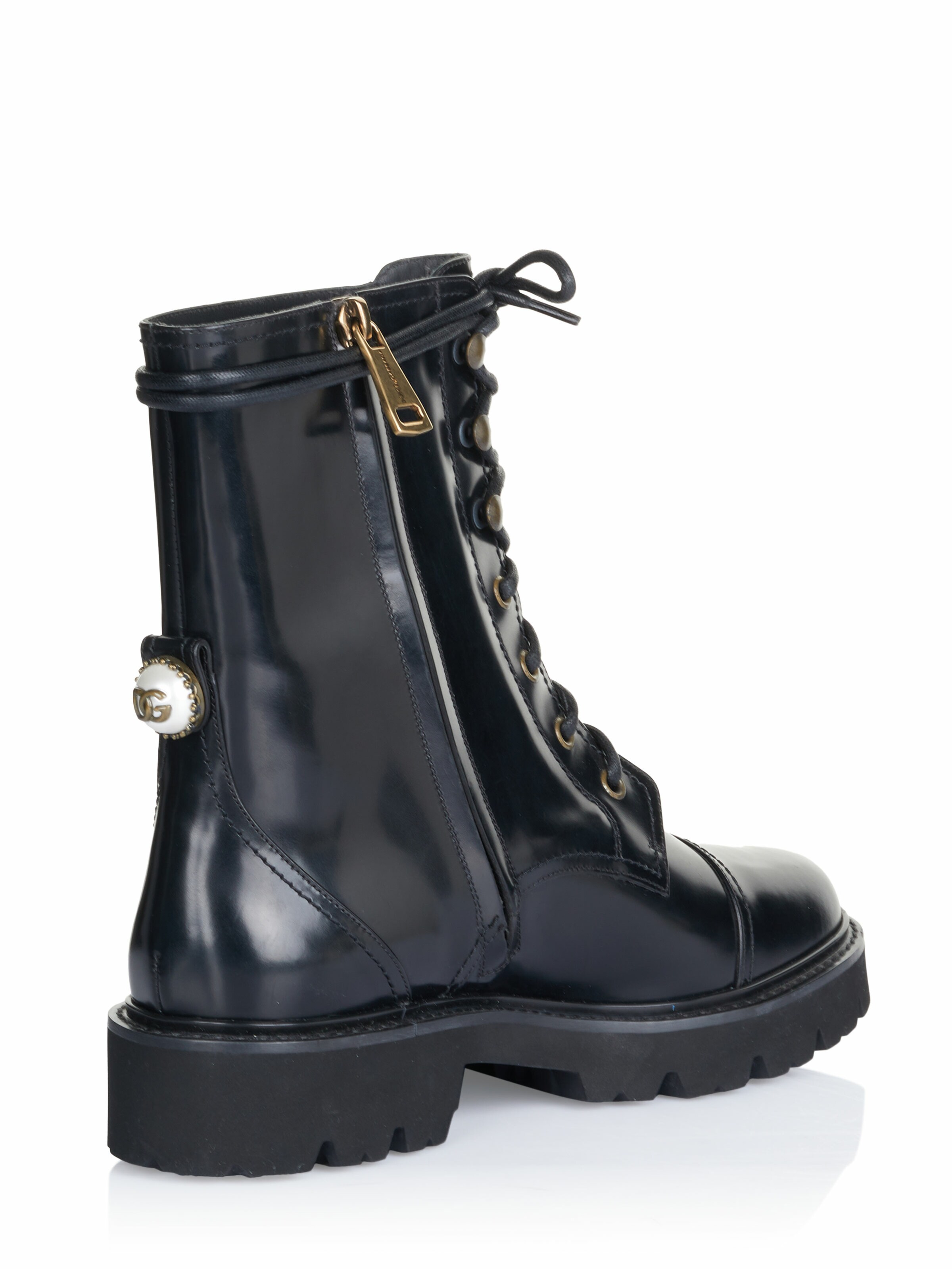 DOLCE & GABBANA Schnürstiefelette in Schwarz
