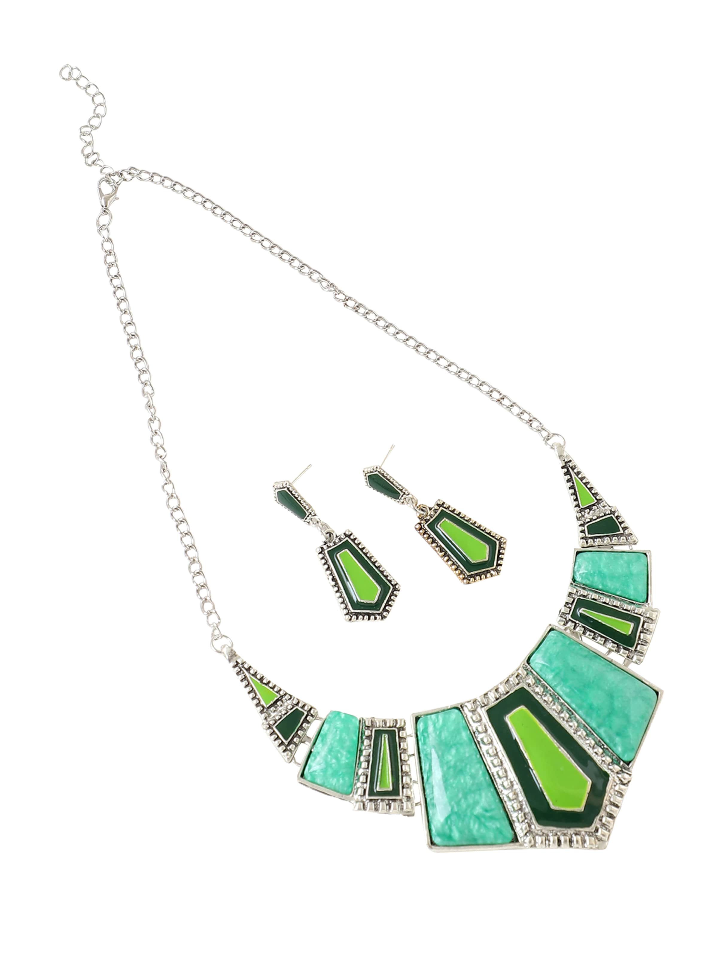 SOHI Sieraden set &#x27;Mohni&#x27; in Groen: voorkant