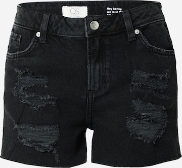 QS Jeans in Zwart: voorkant