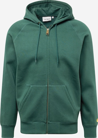 Carhartt WIP Zip-Up Hoodie 'Chase' in Green: front