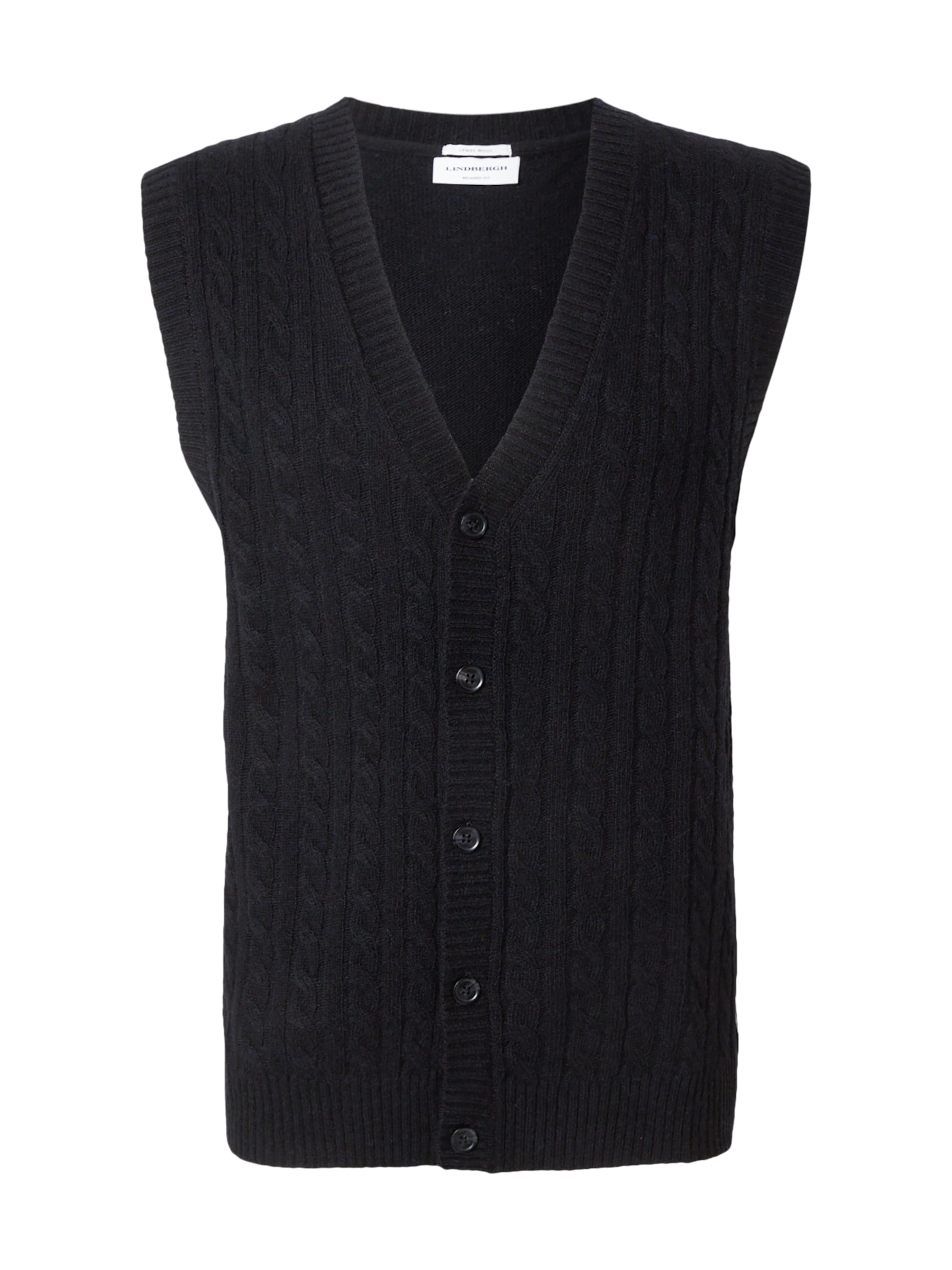 Lindbergh Πλεκτή ζακέτα σε μαύρο: μπροστά