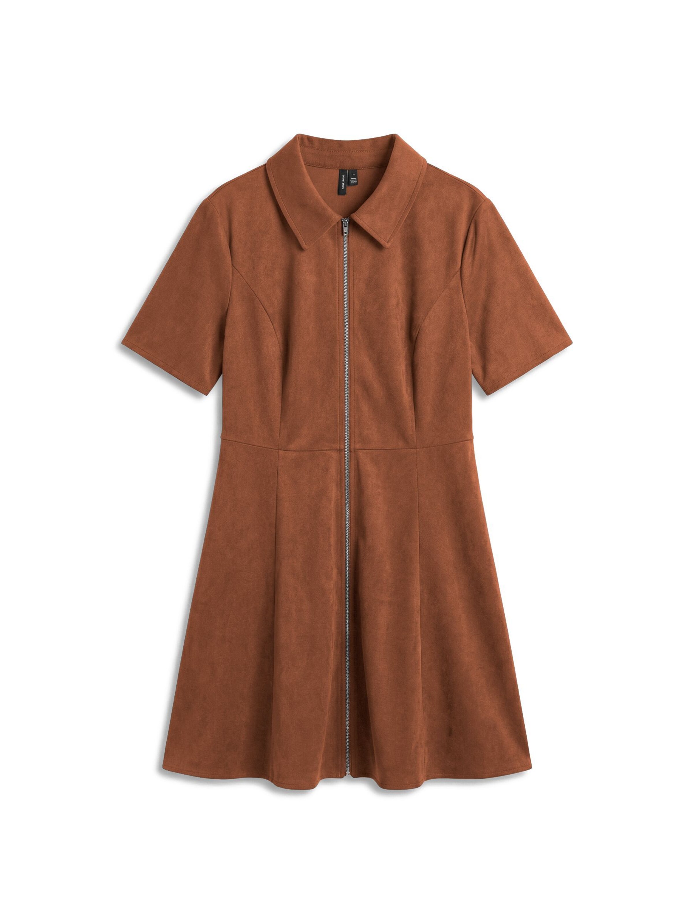 Vero Moda Curve Shirt dress 'VMCVilja' in Brown: front
