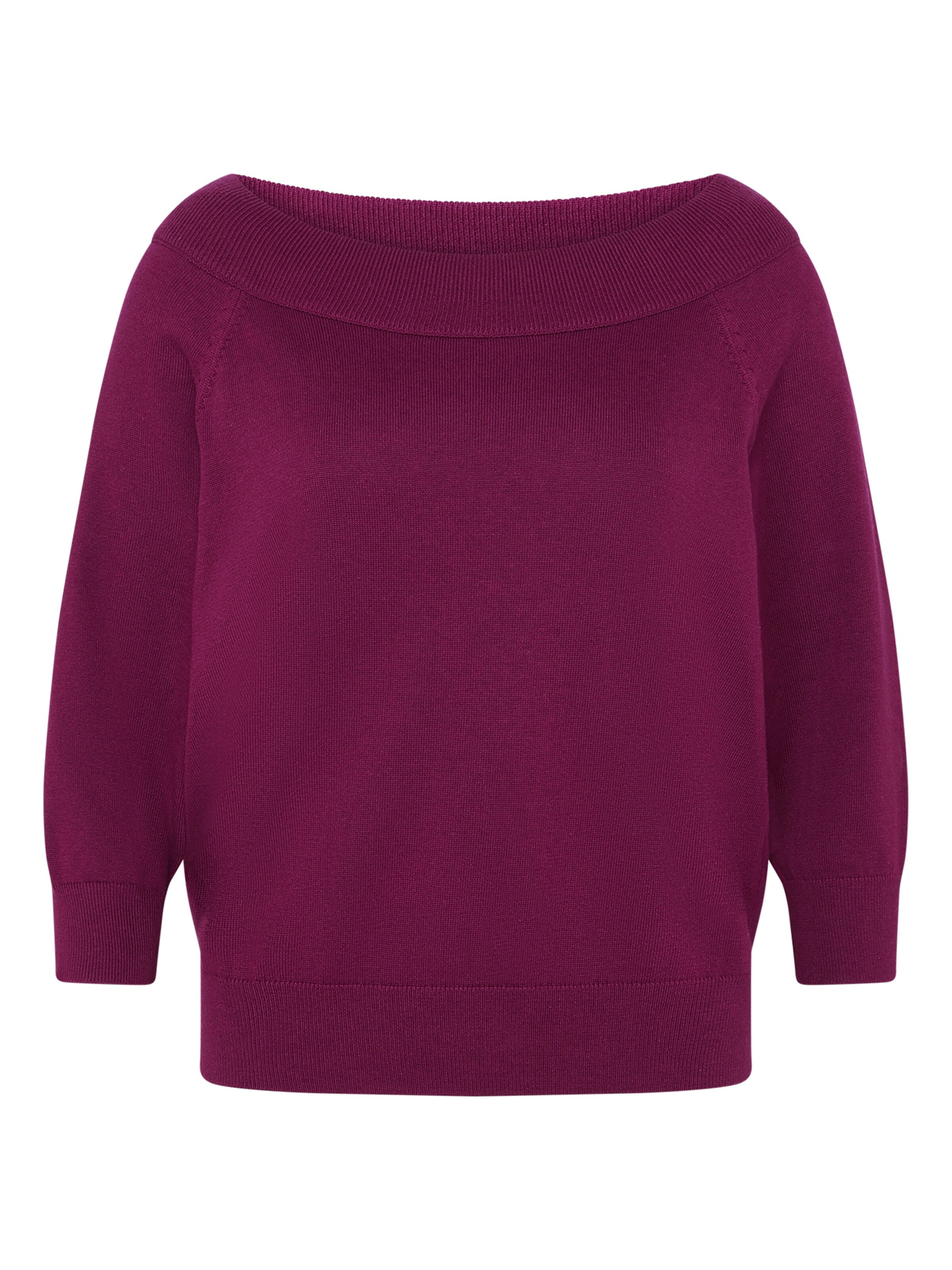 zero Strickpullover mit Carmenausschnitt in lila, Produktansicht