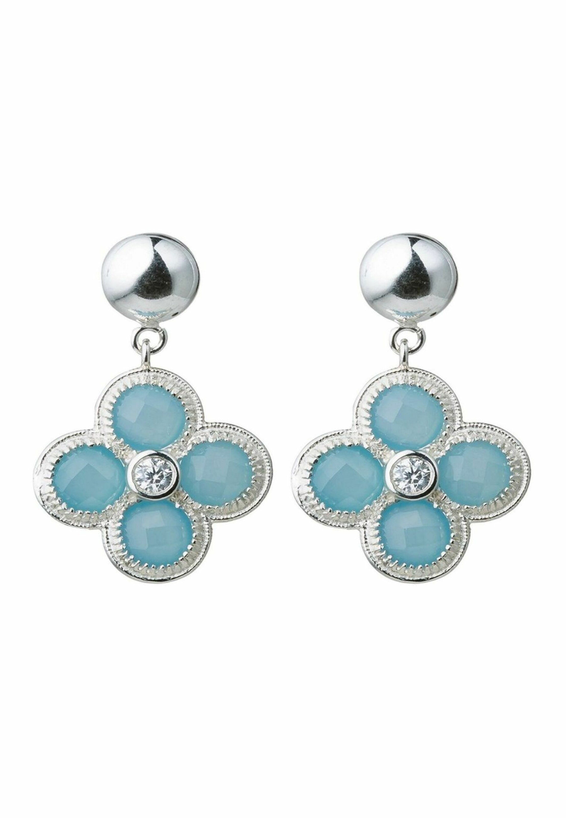 Gemshine Earrings in Silver: front