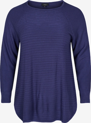 Zizzi Sweater 'Amelia' in Blue: front