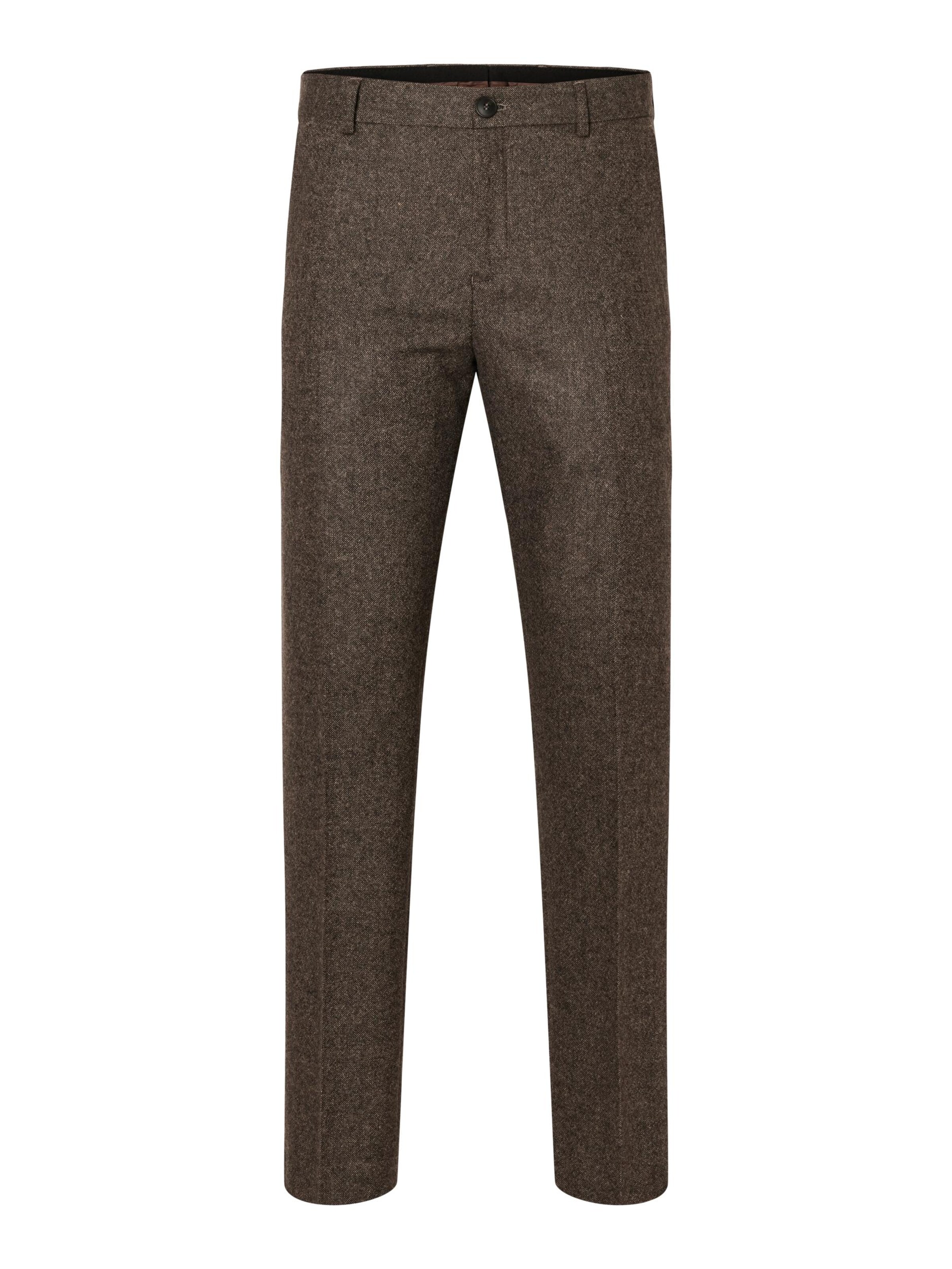SELECTED Regular Chino trousers in Brown: front