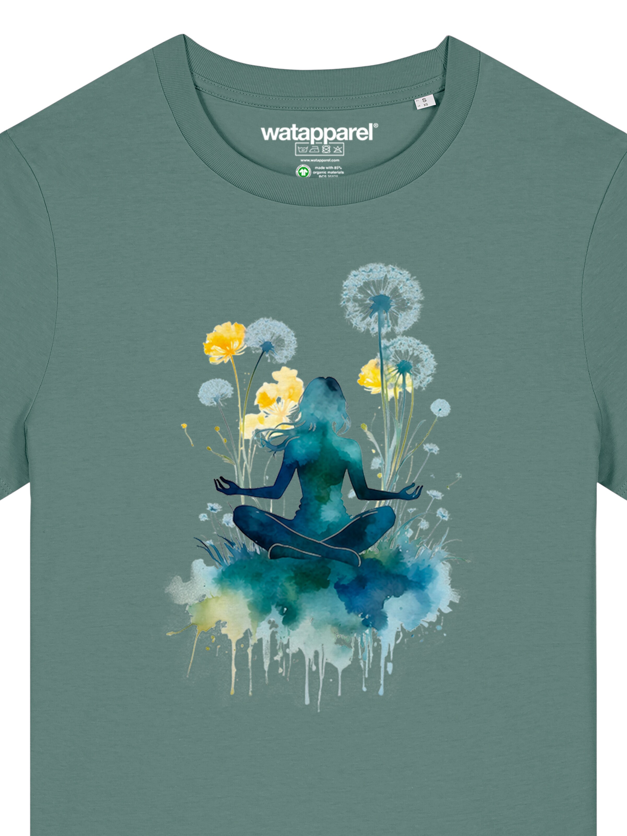 Maglietta 'Yoga & Meditation' di Watapparel in verde