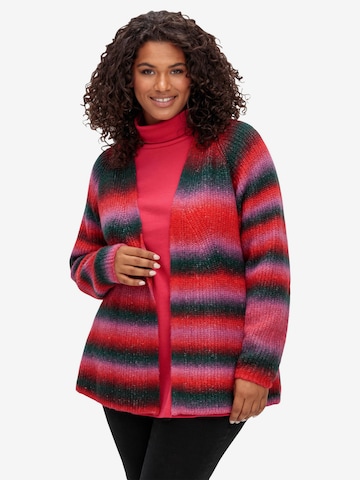 SHEEGO Knit cardigan in Red: front