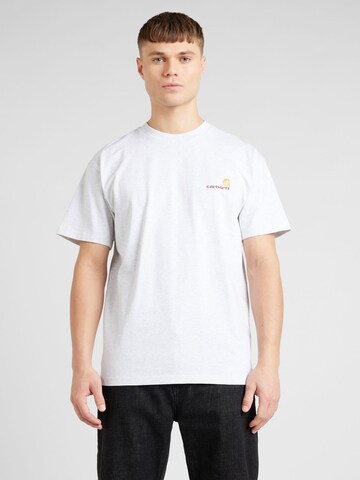 Tricou 'American Script' de la Carhartt WIP pe gri: față