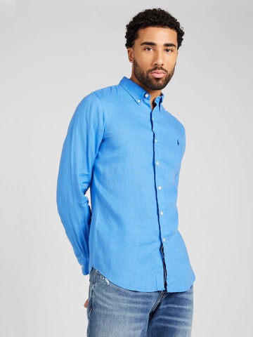 Polo Ralph Lauren - Slim Fit Camisa em azul: frente