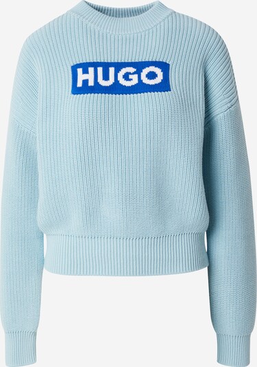 HUGO Pull-over 'Sloger' en bleu / bleu clair / blanc, Vue avec produit