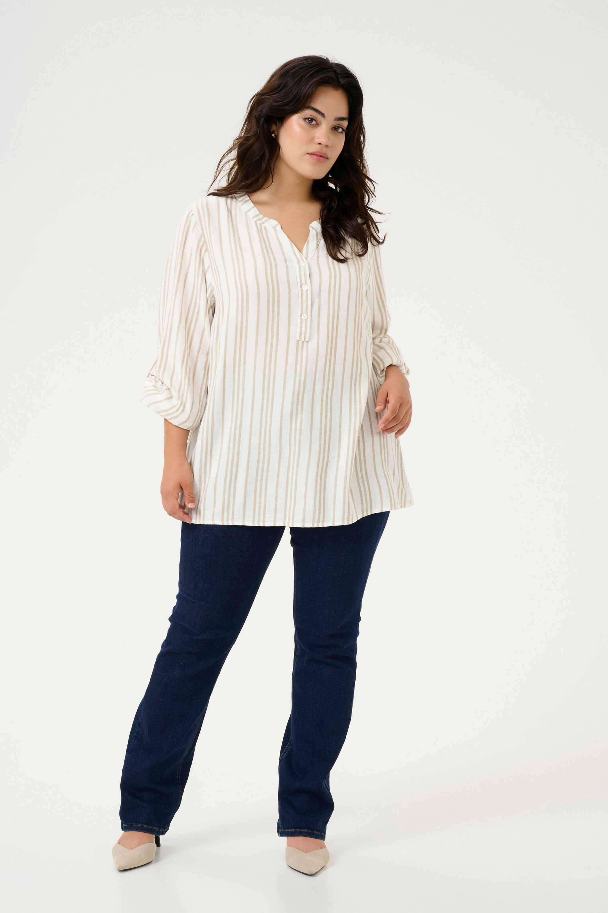 KAFFE CURVE Blouse 'Mille' in Beige