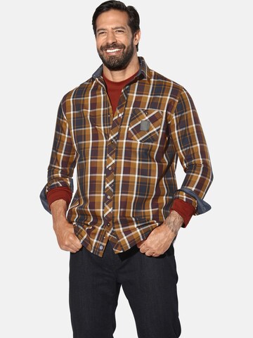 Jan Vanderstorm Comfort fit Button Up Shirt 'Olafvik' in Yellow