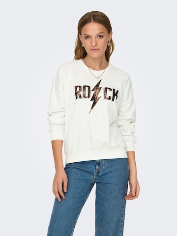 ONLY Sweatshirt 'RUNA' in Wit: voorkant