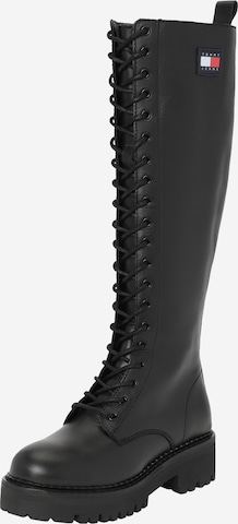 Tommy Jeans Šněrovací boty – černá: přední strana