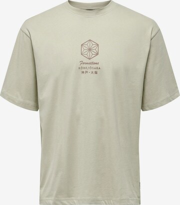 T-Shirt 'Malik' Only & Sons en beige : devant