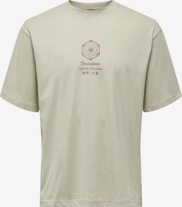 T-Shirt 'MALIK' Only & Sons en beige : devant