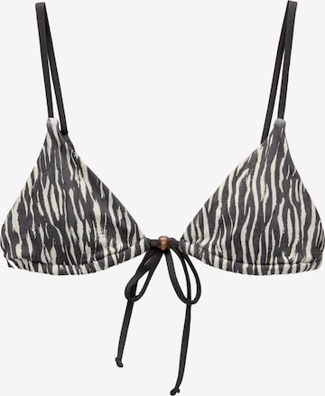 Pull&Bear Triangle Bikini top in Black: front