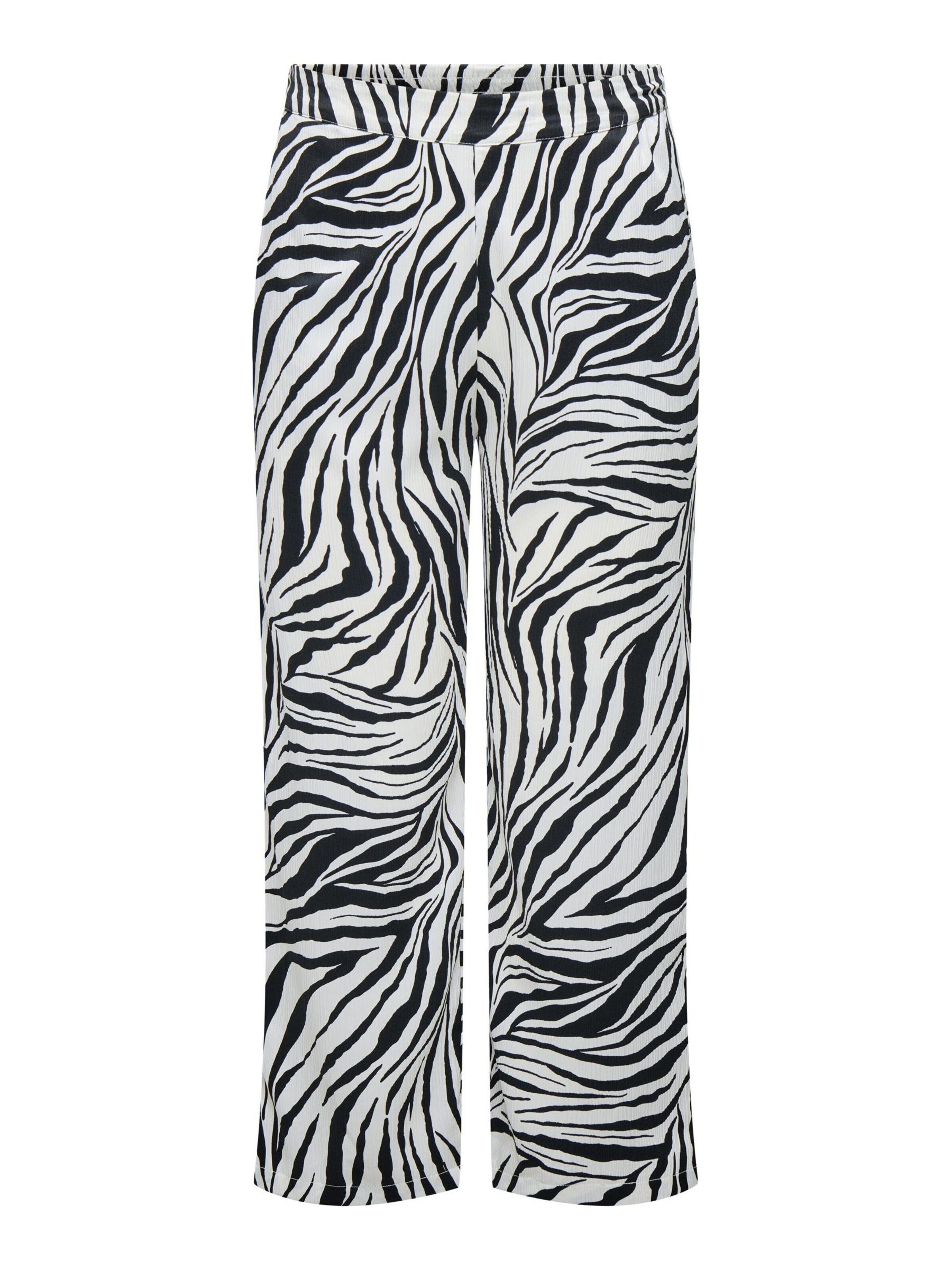 ONLY Carmakoma Broek 'CARYAVA' in de kleur Zwart / Wit, Productweergave