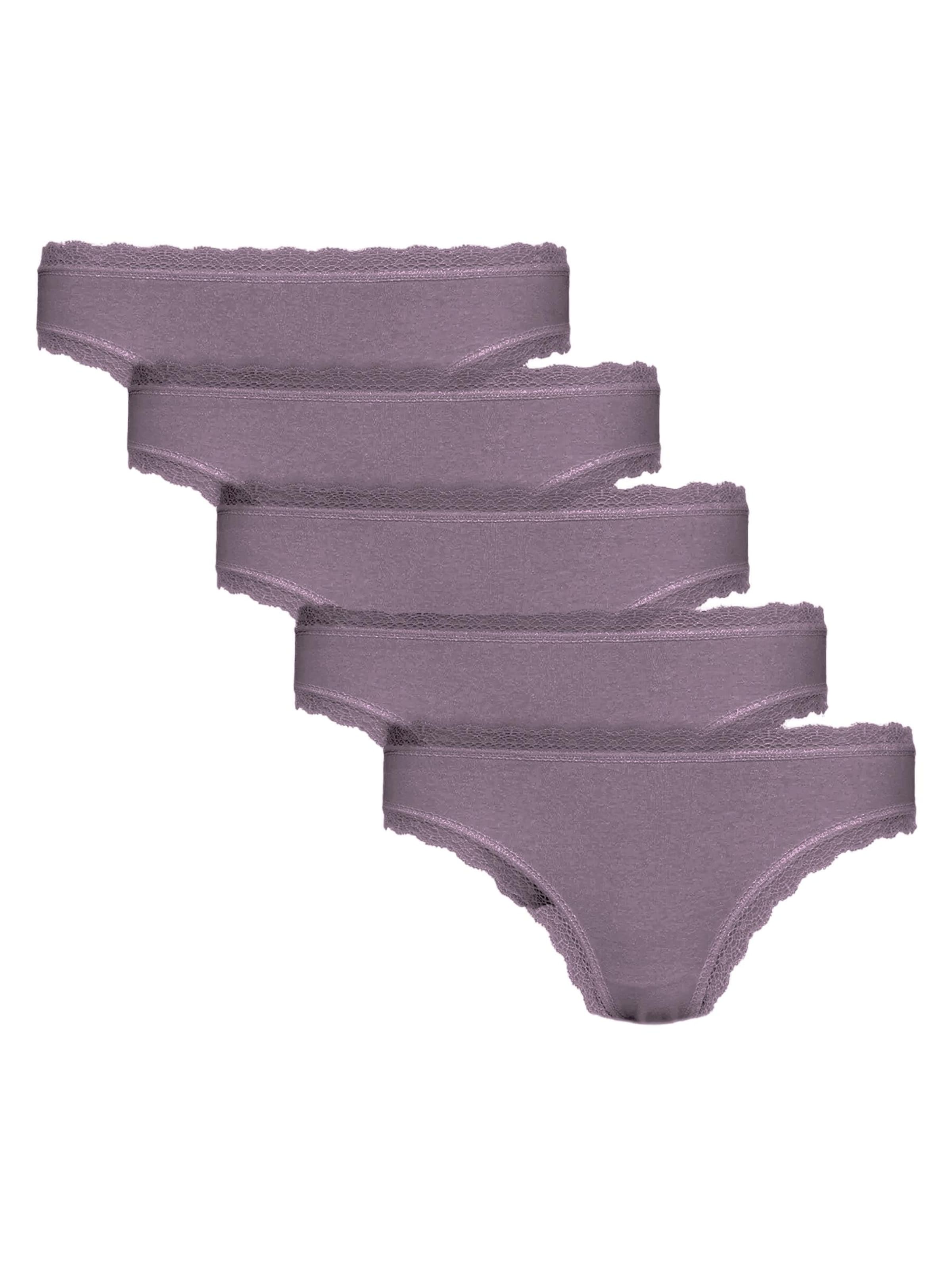 String 'COTTON LACE Tanga Women 5er Pack' Maxte en violet : devant