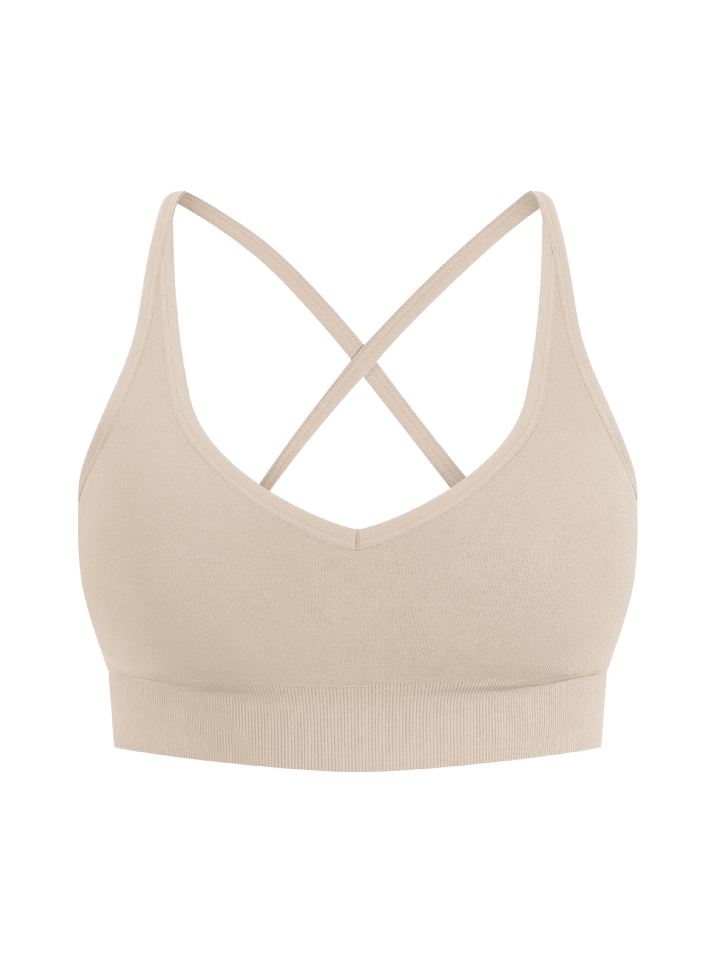 Bustier Haut de sport Smilodox en beige : devant
