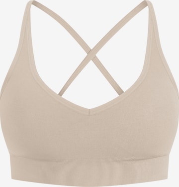 Bustier Haut de sport Smilodox en beige : devant