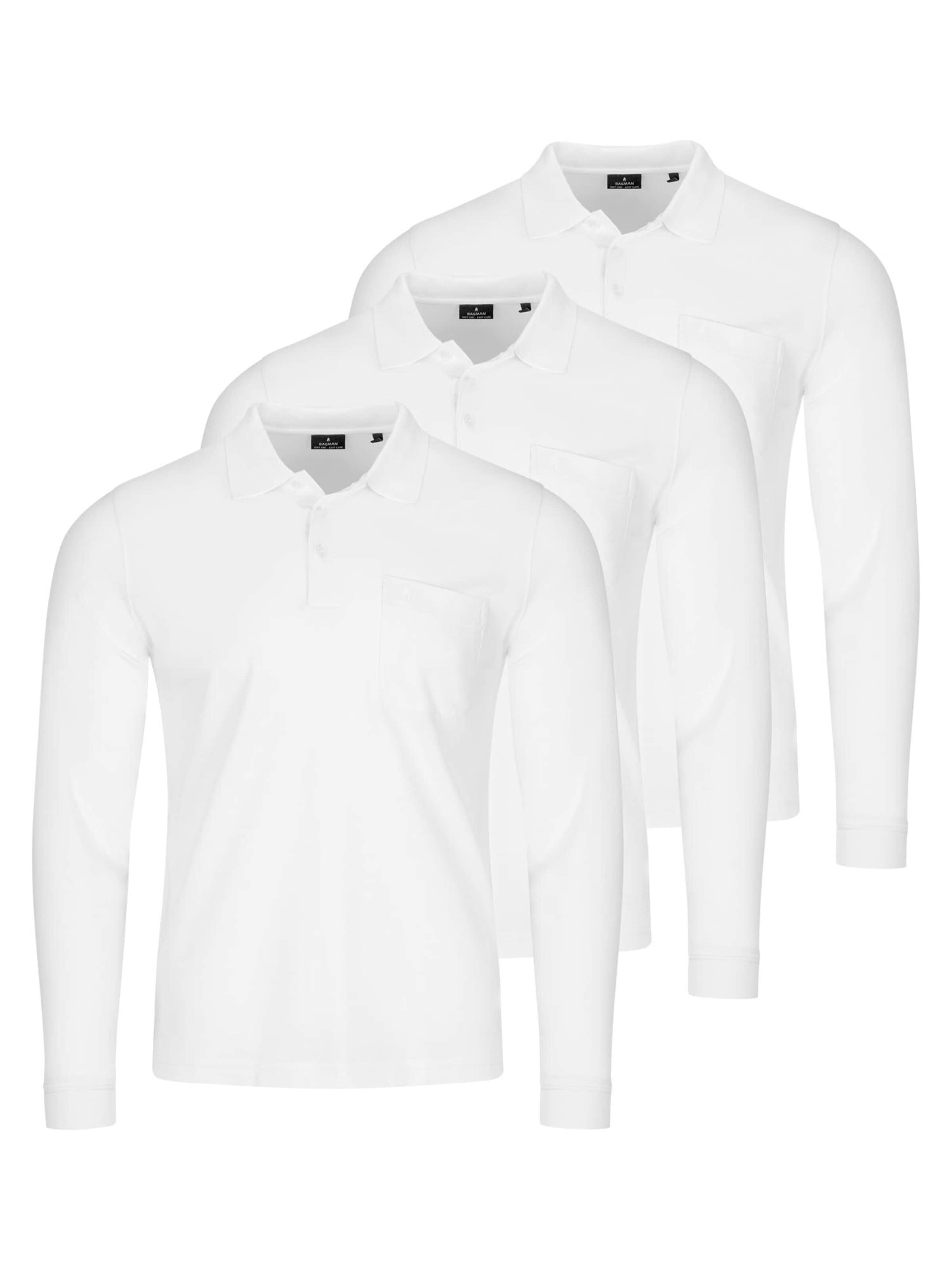 Ragman Shirt 'Basic'‌ in Weiß: Vorderseite
