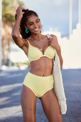 T-shirt Top per bikini di LASCANA in giallo: frontale