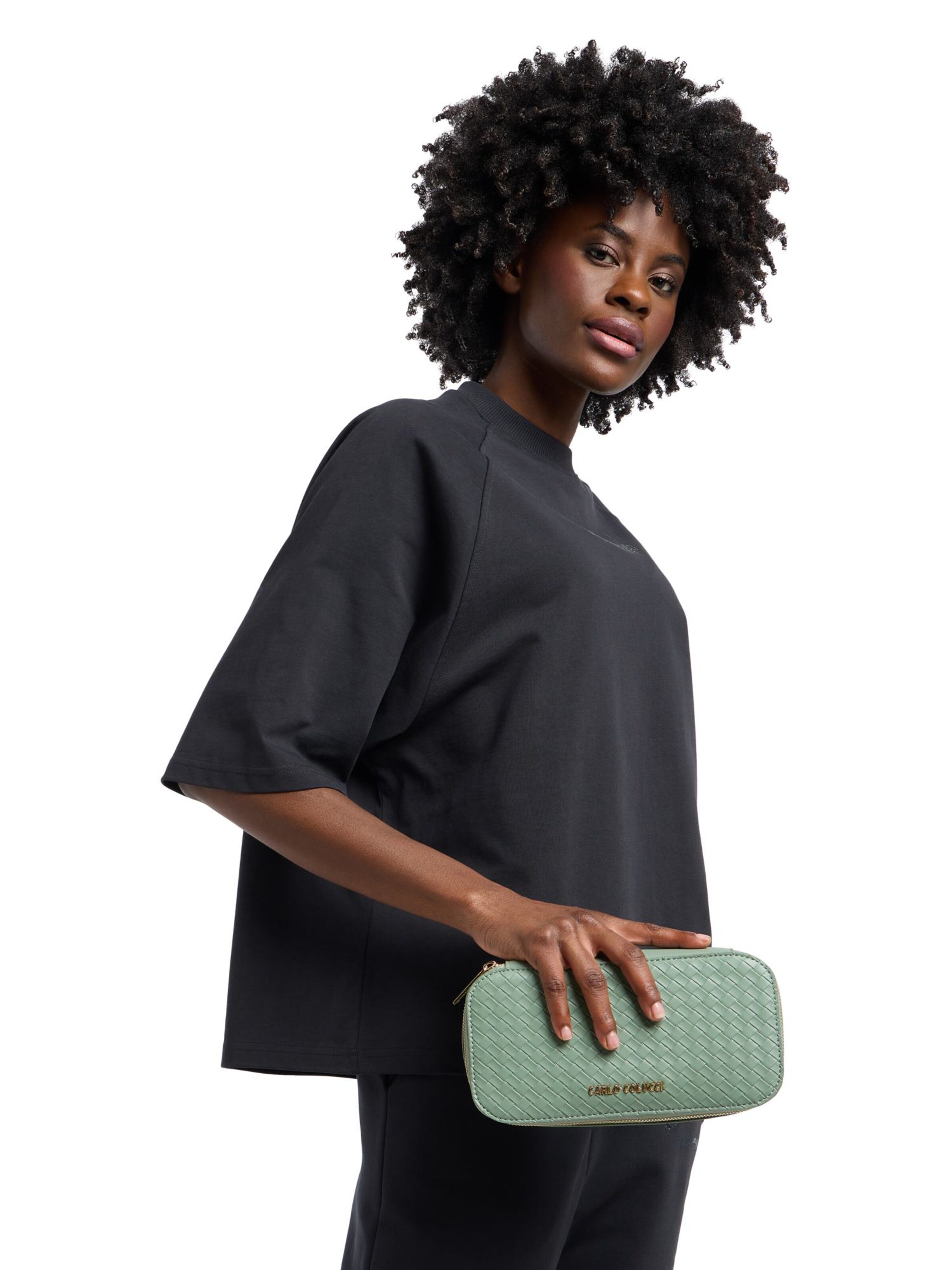 Carlo Colucci Toiletry bag 'Domaschio' in Green: front