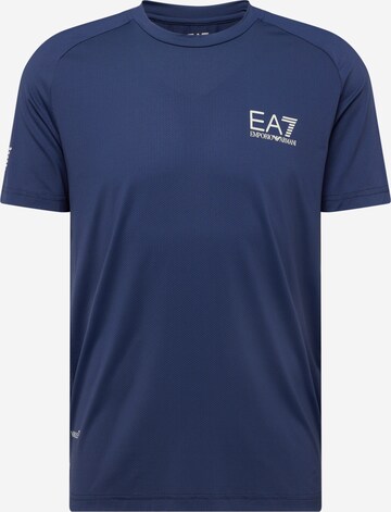 T-Shirt fonctionnel EA7 Emporio Armani en bleu : devant