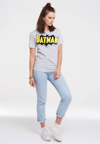 LOGOSHIRT Shirt 'Batman Wings' in Grey