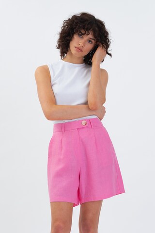 Aligne Regular Plissert bukse 'Fedora' i rosa