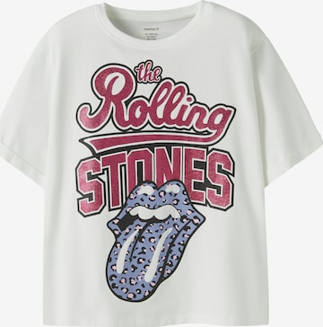 Tricou 'NKFFURA ROLLINGS' de la NAME IT pe alb: față