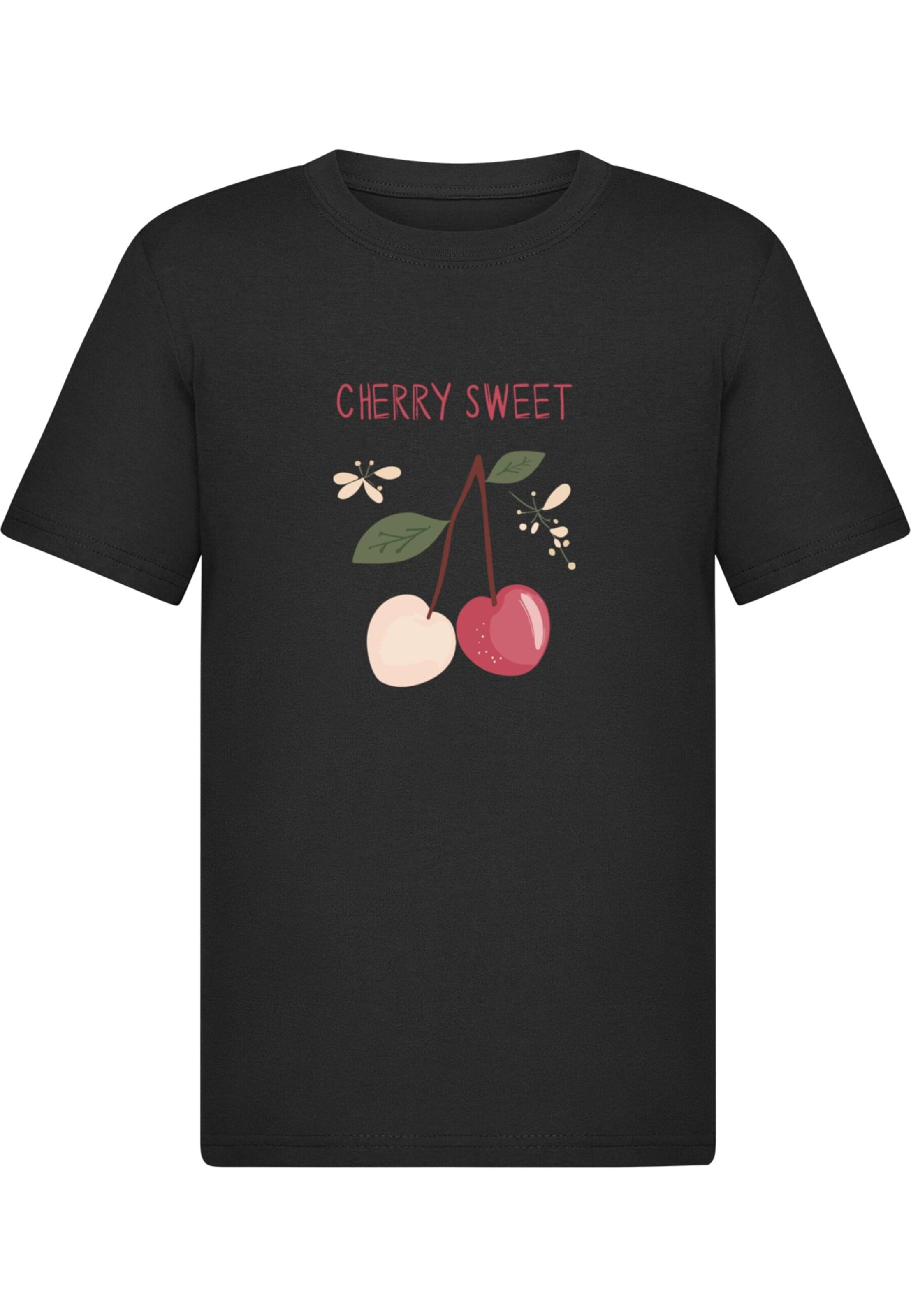 Merchcode Shirt 'Cherry Sweet' in Black: front