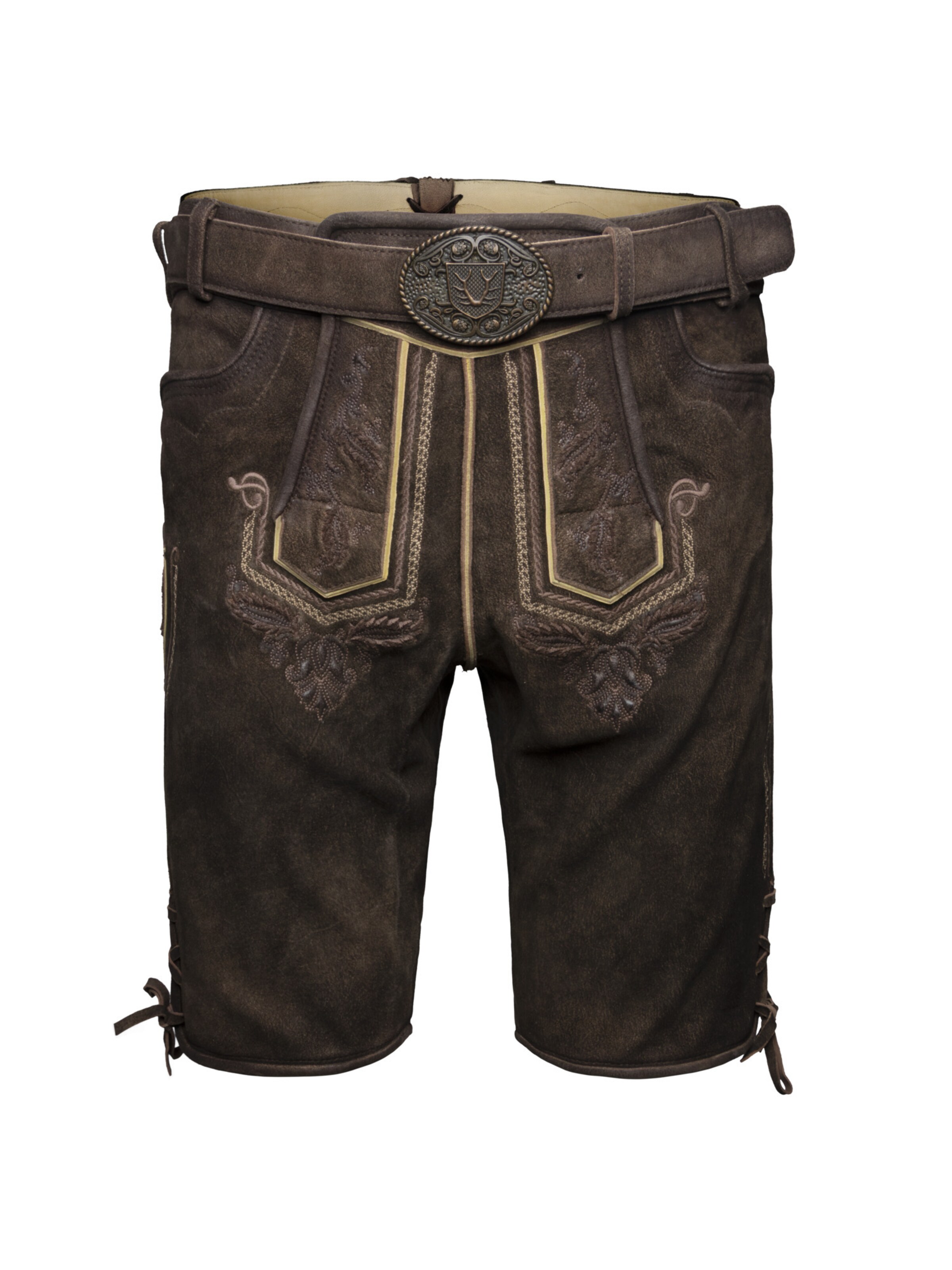 Regular Pantalon folklorique 'Roger' Krüger Buam en marron : devant