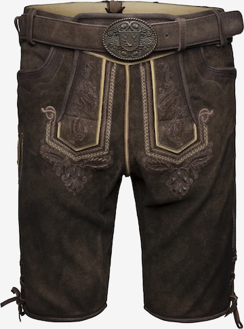 Regular Pantalon folklorique 'Roger' Krüger Buam en marron : devant