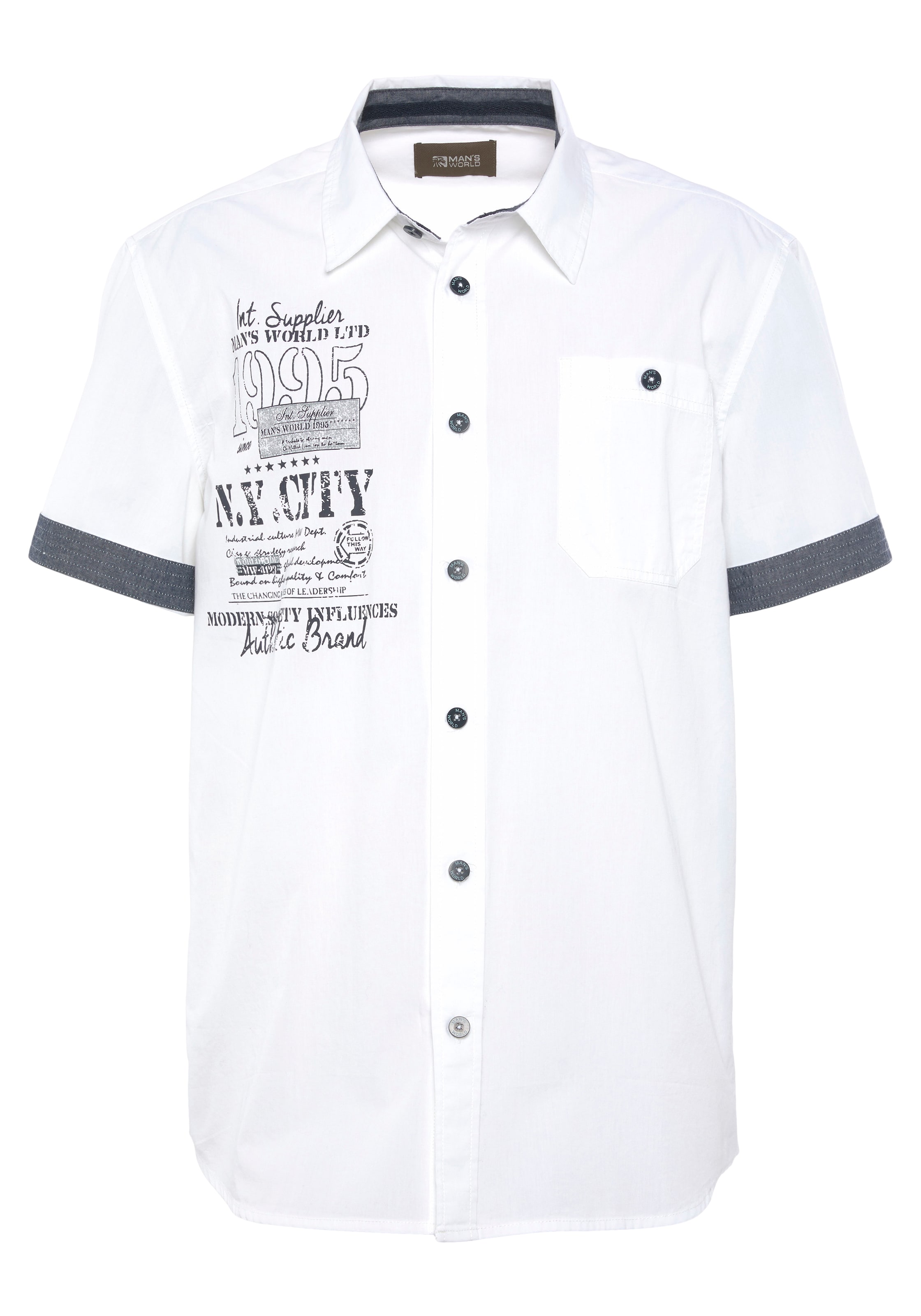 Man's World Regular Fit Hemd in Weiß: Vorderseite