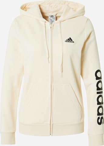 ADIDAS SPORTSWEAR Sports sweat jacket 'Essentials Logo ' in Beige: front